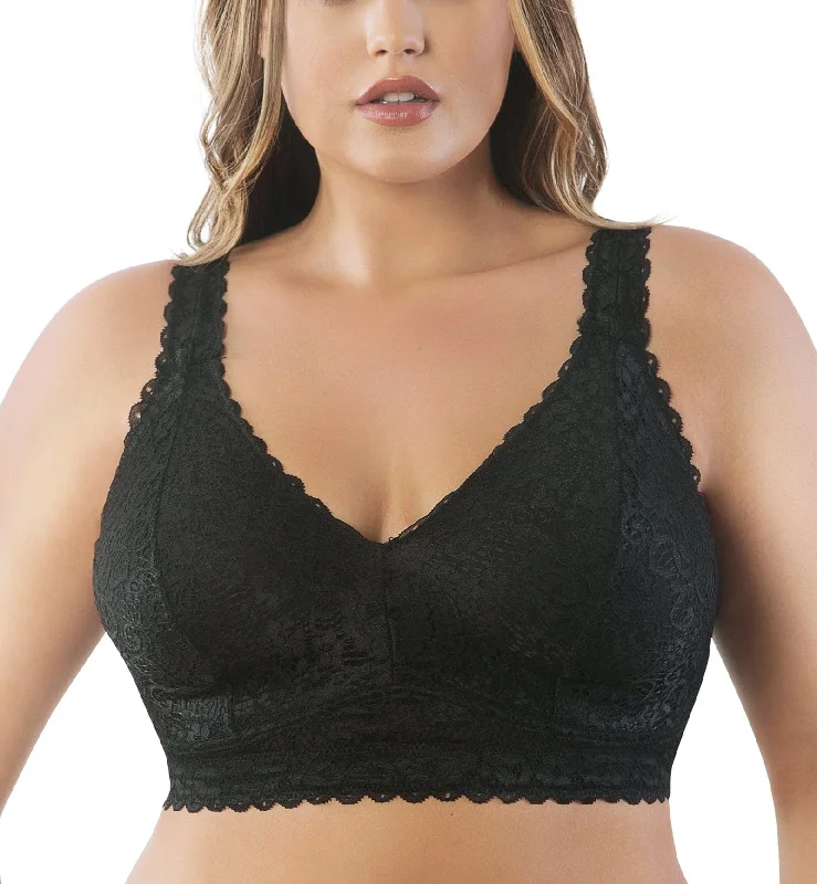 Parfait Adriana Banded Stretch Lace Wireless Bralette (P5482) - Black