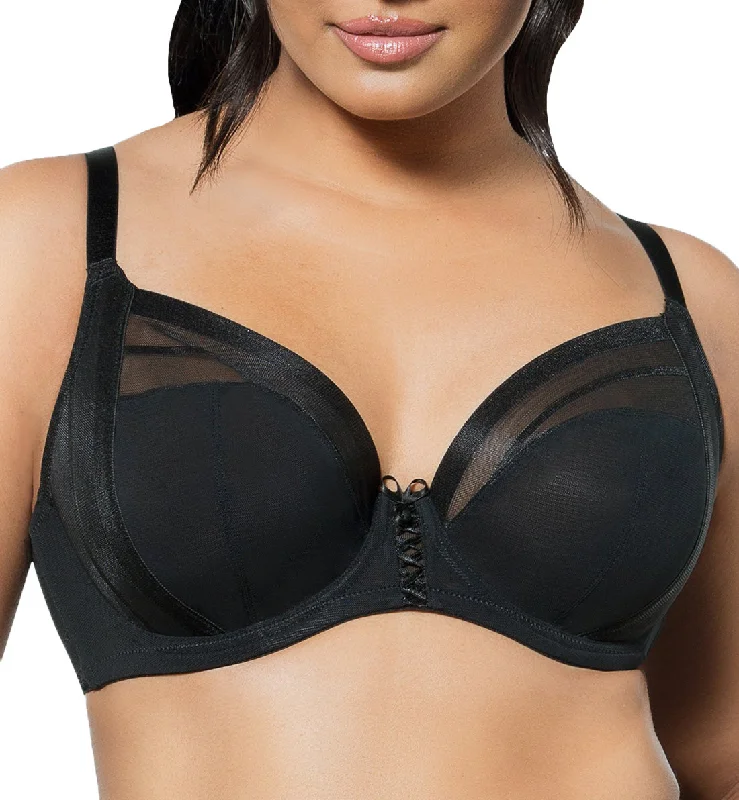 Parfait Shea Sheer Unlined Plunge Underwire Bra (P6062) - Black