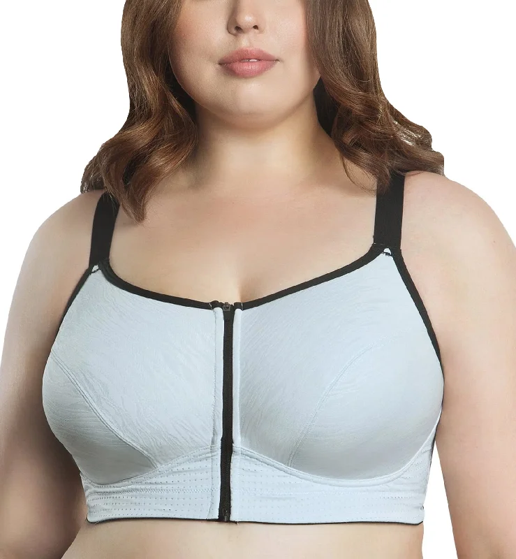 Parfait Wave Wire-free Front Zipper Sports Bra (P6052) - Silver