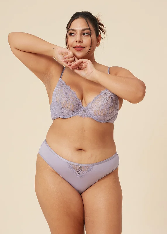 LAREINA Plus Sexy Lace Comfortable Unlined Demi Bra