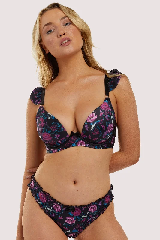 Noriko Crane Print Plunge Bra