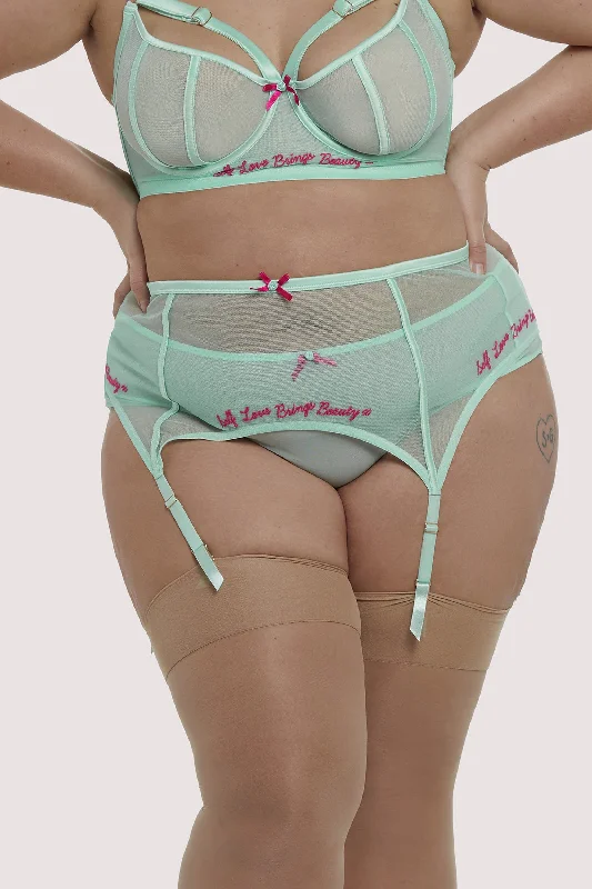 Self Love Mint Curve Suspender Belt