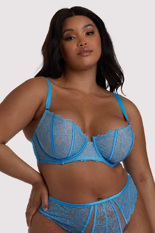 Peyton Blue Embroidery Bra