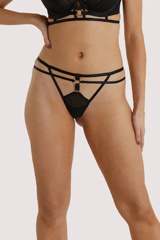 Black Sierra Gold Ring Thong