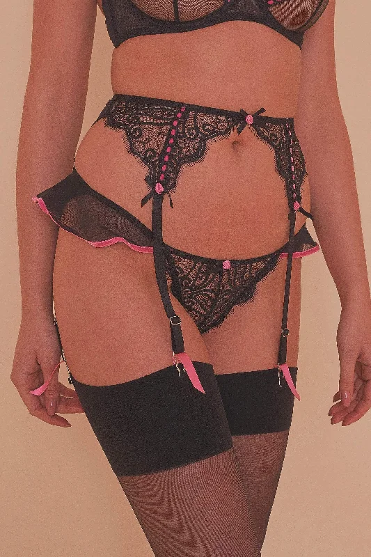 Monica Ribbon Slot Suspender Belt