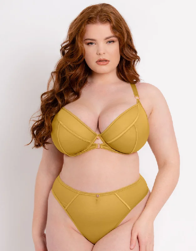 Scantilly Exposed Plunge Bra Ochre