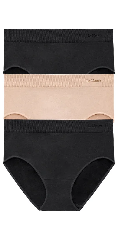 Seamless Comfort Brief 3 Pack - Black Black Natural