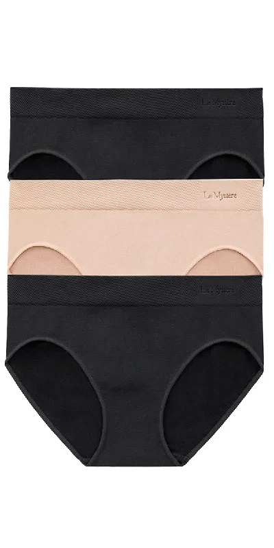 Seamless Comfort Hipster 3 Pack - Black Black Natural