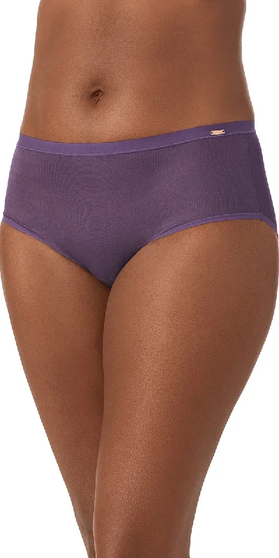 Shimmer Mesh Brief - Dark Plum