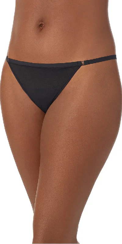 Shimmer Mesh Thong - Black