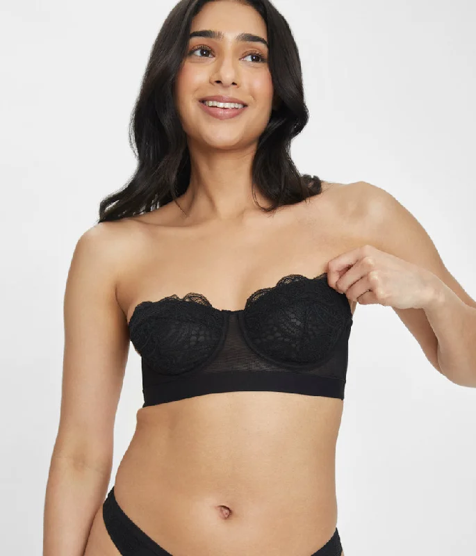 The Lace Strapless: Jet Black