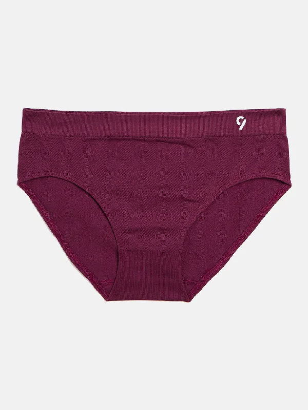 C9 Airwear Seamless Teen Ribbed Panty with Full Coverage - Wine