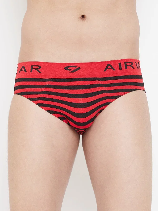 C9 Airwear Seamless Men's Striped Briefs - Red